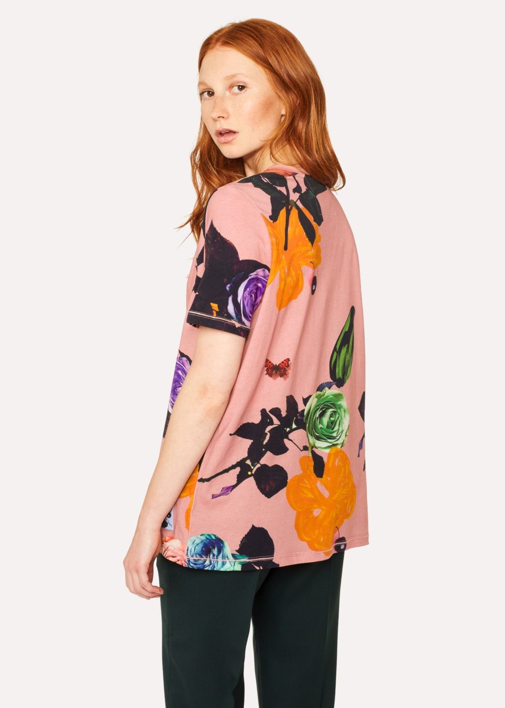 Paul Smith Womens's Pink 'rose' Print Cotton Shirts