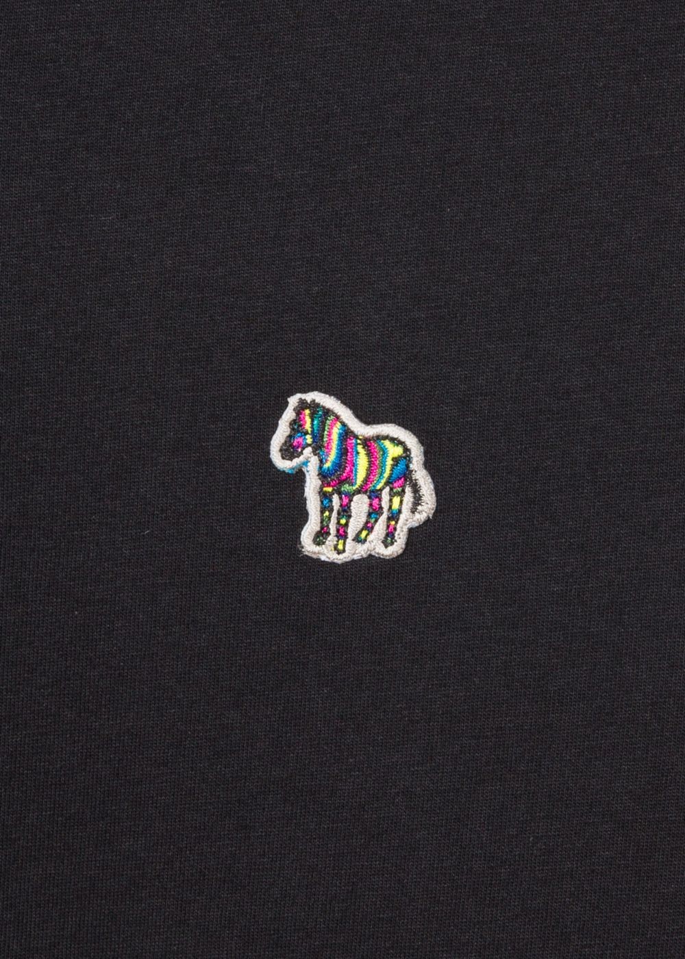 Paul Smith Men's Black Organic-Cotton Zebra Logo Long-Sleeve Tees