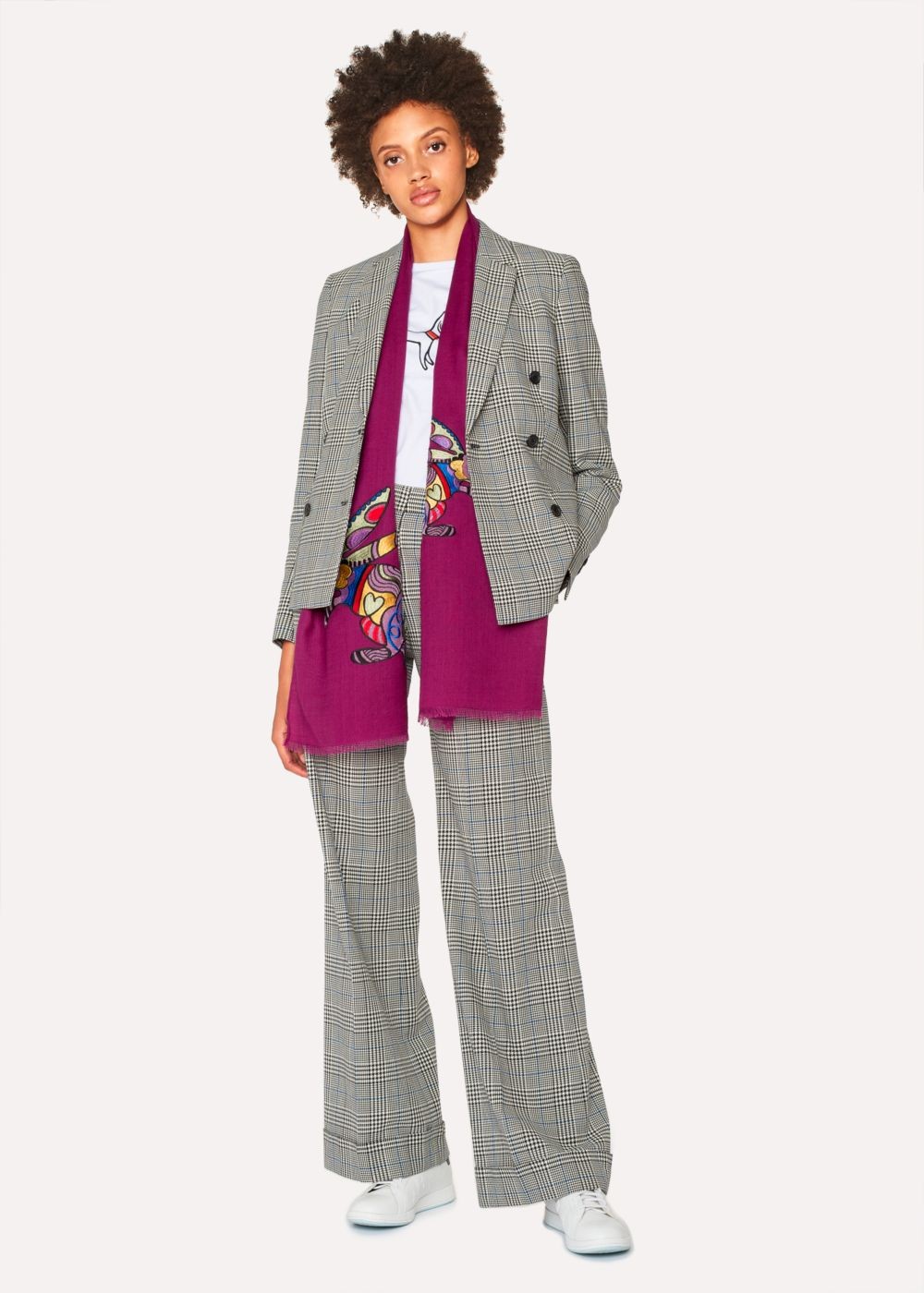 Paul Smith Women's Purple 'karami Rabbit' Wool Scarf