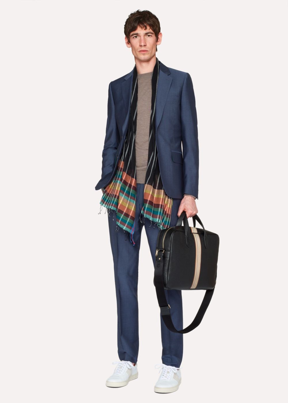 Paul Smith Mens's Black Signature Stripe Leather Business Folio Accessories