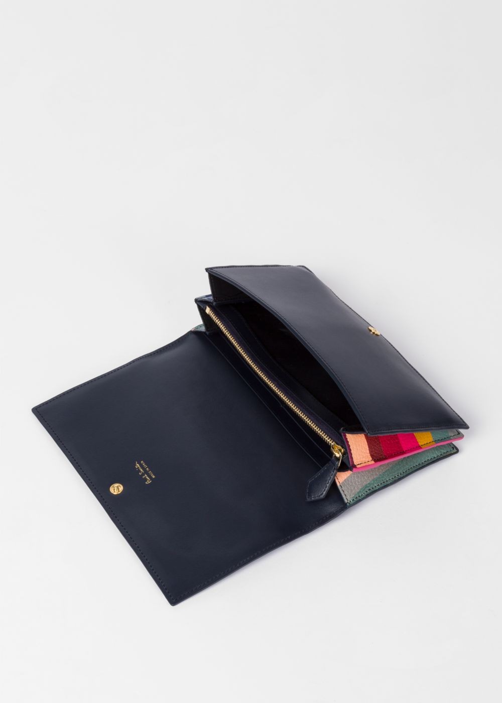 Paul Smith Women's Navy 'concertina Swirl' Tri-Fold Leather Wallet