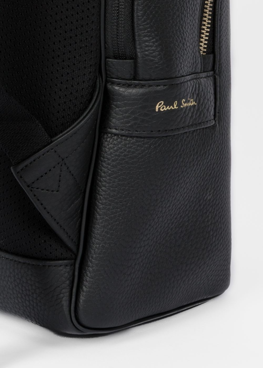 Paul Smith Mens's Black Leather 'bright Stripe' Backpack
