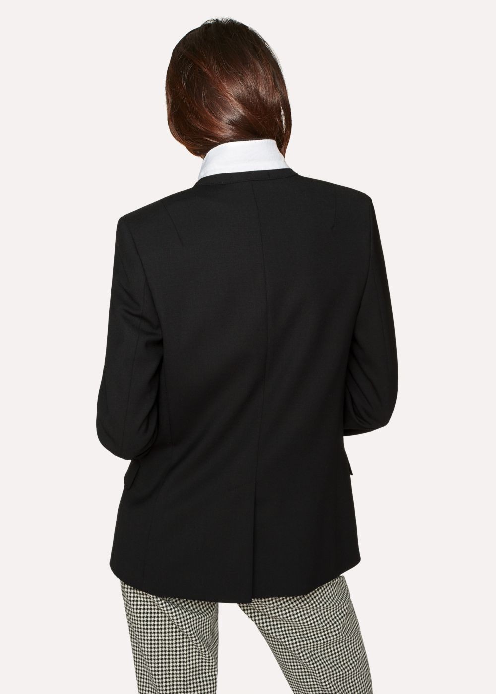 Paul Smith Women's Black Wool-Hopsack Blazer With 'enso Floral' Lining Clothing