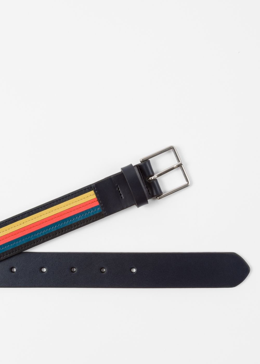 Paul Smith Mens's 'bright Stripe' Colour Band Leather Belt