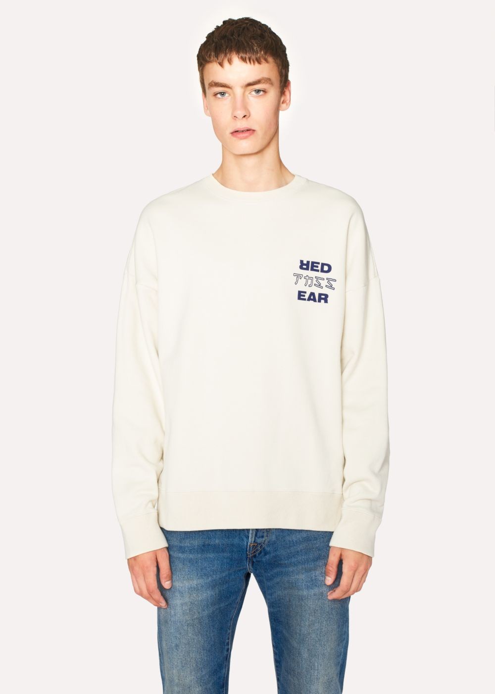 Paul Smith Men's Ecru 'red Ear Text' Print Sweatshirt