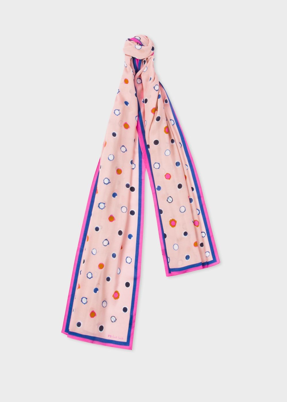 Paul Smith Womens's Pink 'scribble Spot' Print Scarf