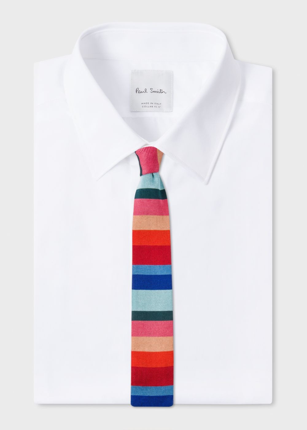 Paul Smith Men's Multi-Coloured 'artist Stripe' Knitted Silk Tie