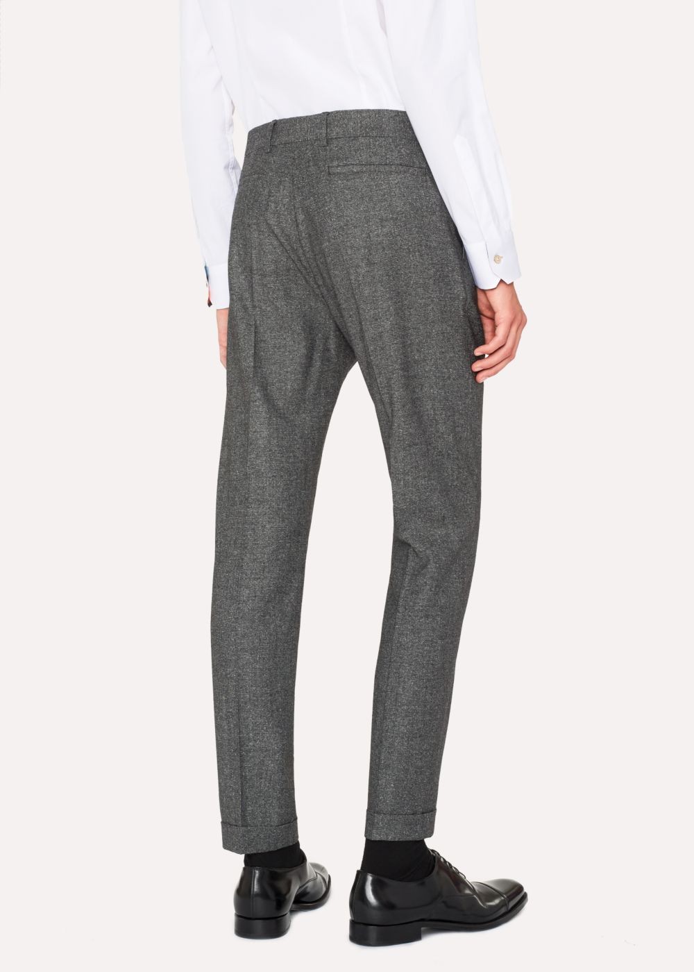 Paul Smith Men's Tapered-Fit Wool And Silk-Blend Grey Tweed Pants
