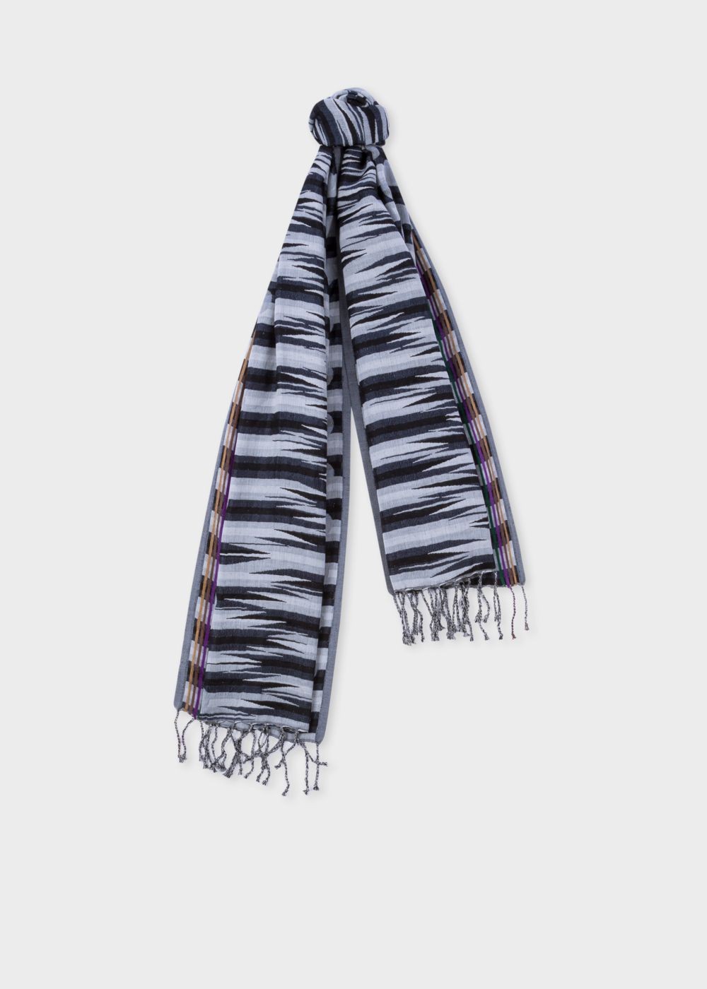 Paul Smith Men's Black Geometric Polka Dot Jacquard Scarf