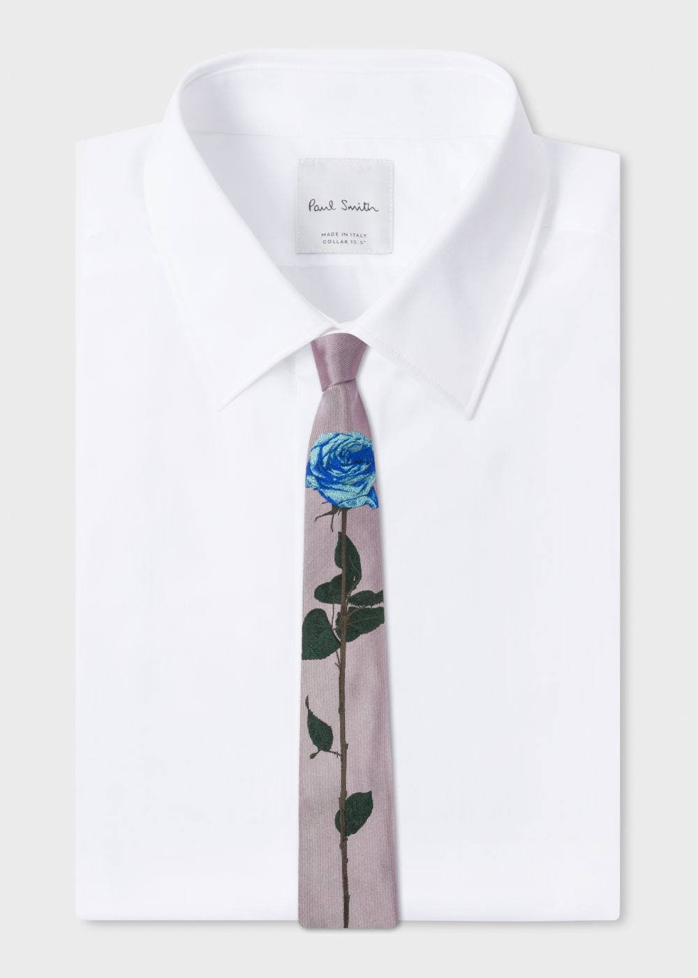 Paul Smith Men's Pink Rose Jacquard Narrow Silk Tie