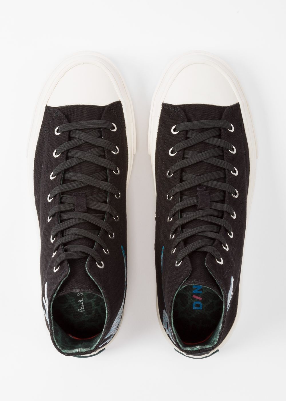 Paul Smith Mens's Black Canvas 'kirk' Shoes With Dino Print