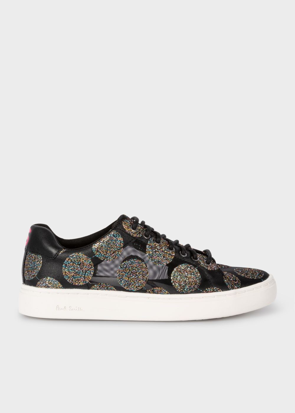 Paul Smith Lady's Black Mesh Glitter Polka Dot 'lapin' Trainers