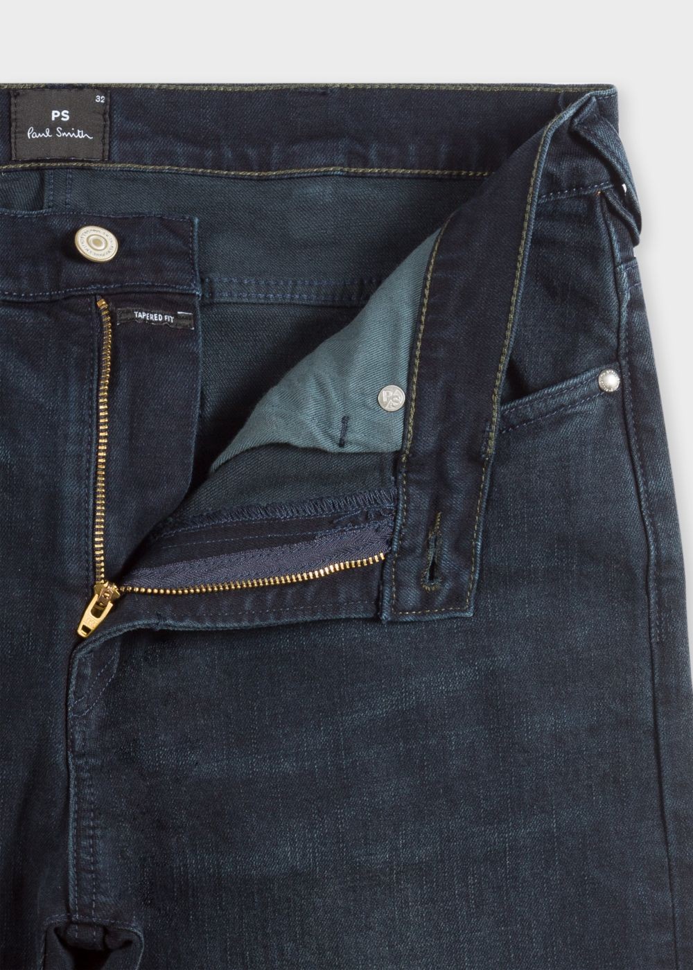 Paul Smith Mens's Tapered-Fit .8Oz 'super Soft Cross-Hatch' Navy Over-Dye Jeans