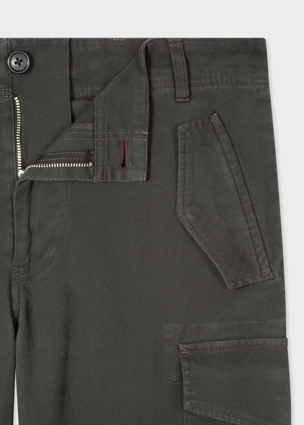 Paul Smith Men's Regular-Fit Dark Green Stretch-Cotton Pocket Pants