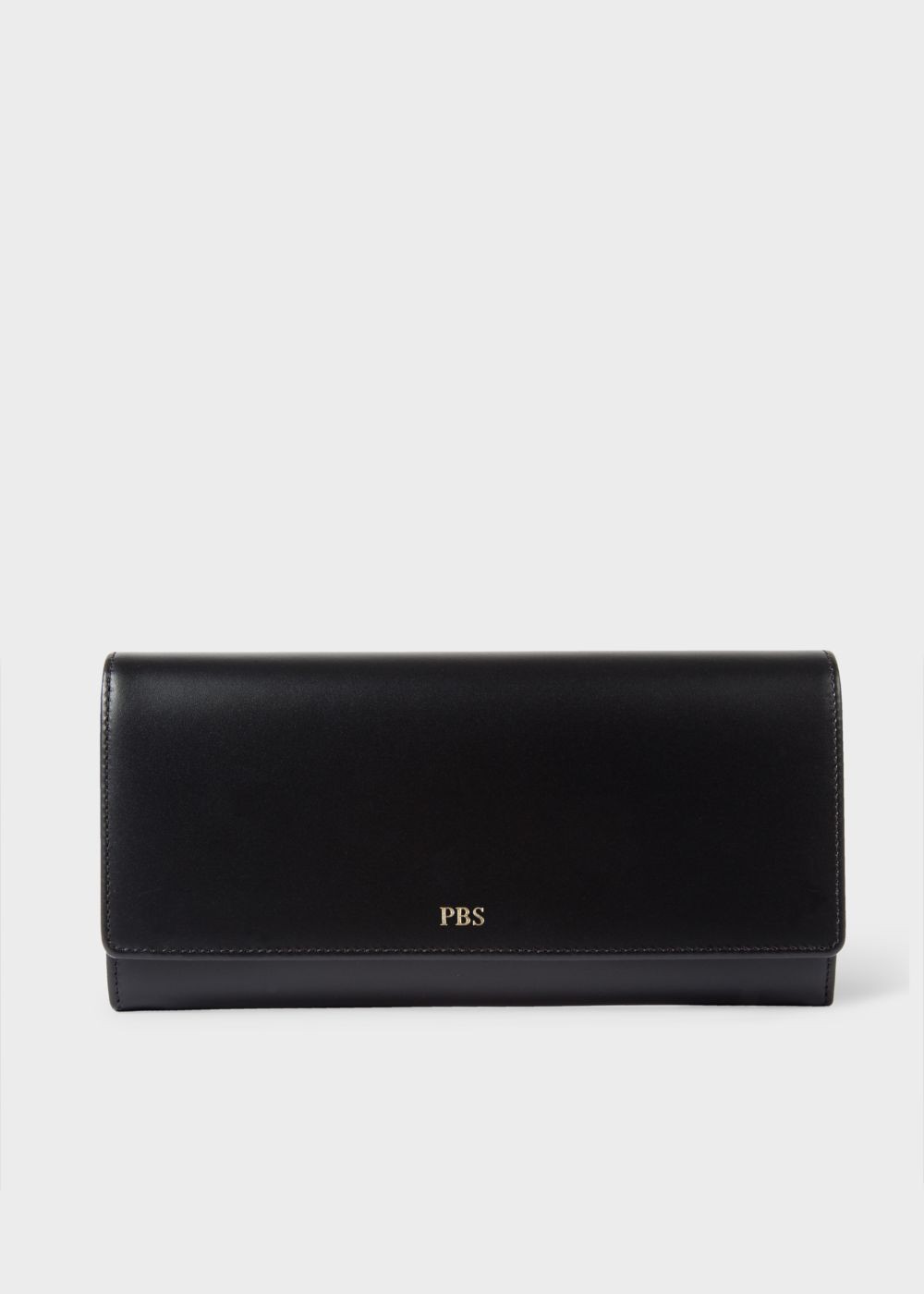 Paul Smith Lady's Black Leather Monogrammed Tri-Fold Wallet