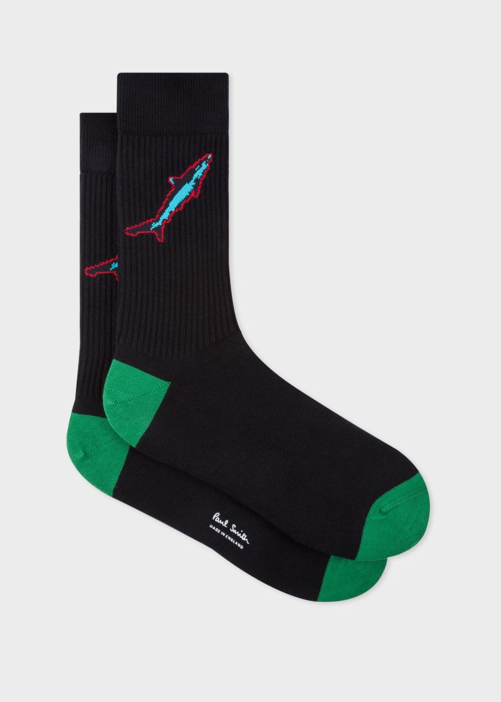 Paul Smith Men's Black 'artful Lives' Jacquard Ribbed Socks