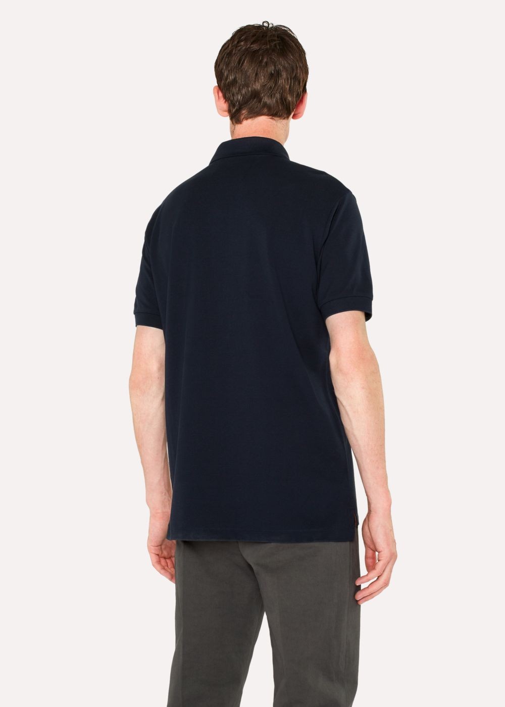 Paul Smith Mens's Slim-Fit Dark Navy Cotton-Piqué Polo T-Shirt With Charm Buttons