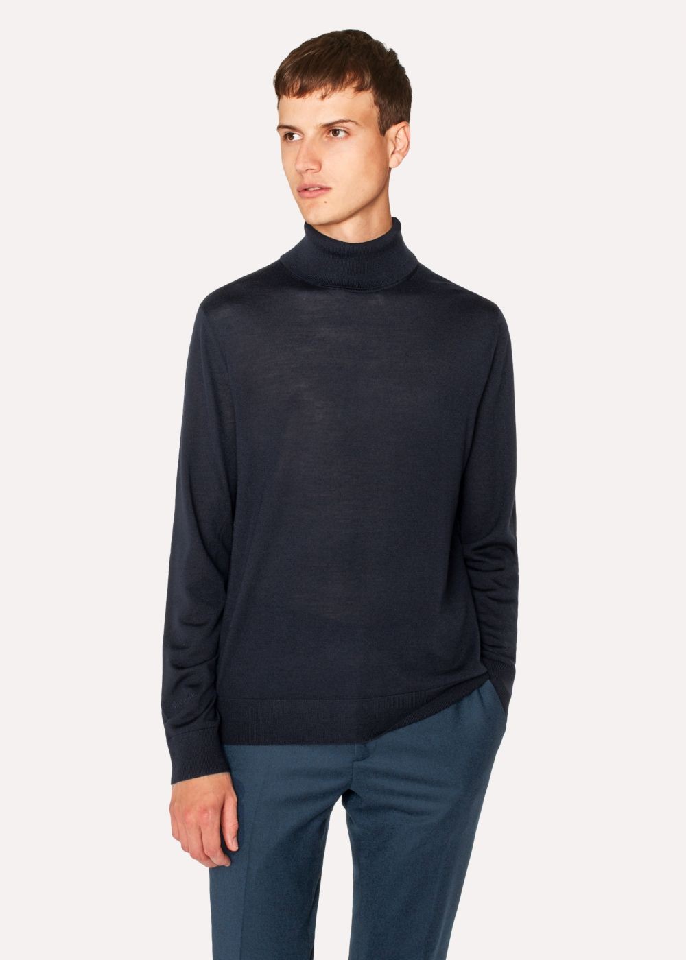 Paul Smith Men's Dark Navy Merino Wool Roll Neck Sweater