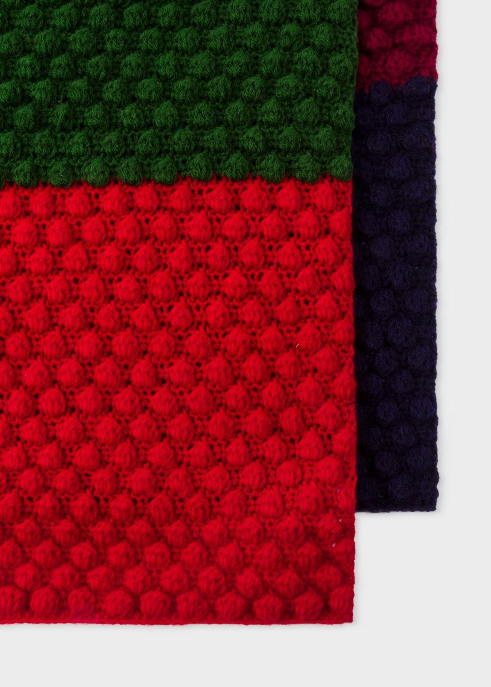 Paul Smith Men's Navy Stripe Wool Crochet Scarf