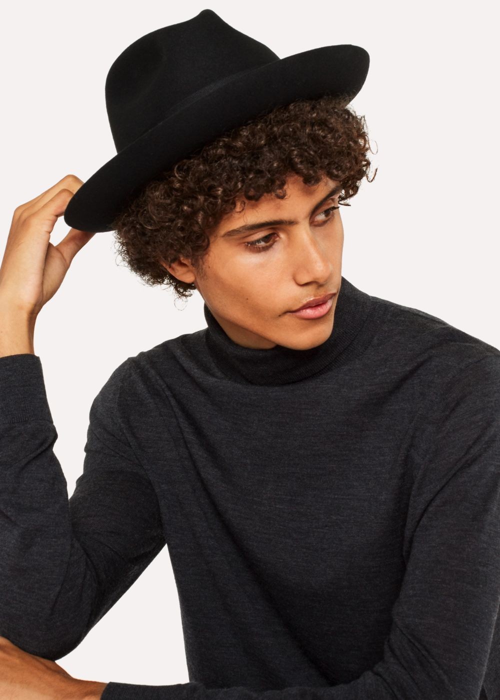 Paul Smith Men's Black Wool-Felt Fedora Hats