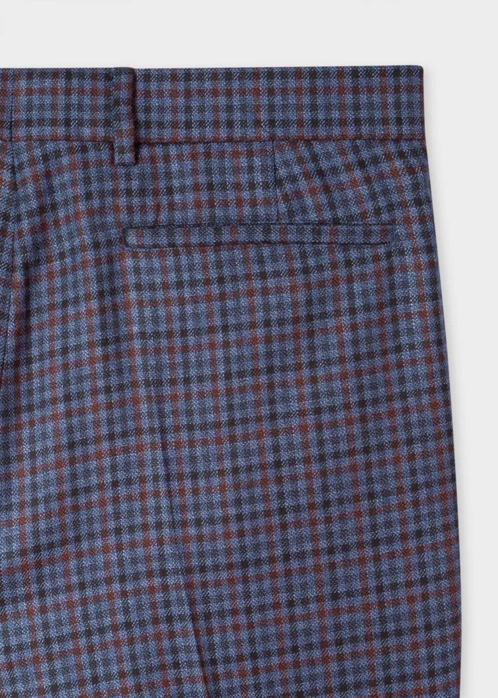 Paul Smith Men's Tapered-Fit Navy Plaid Wool Pants