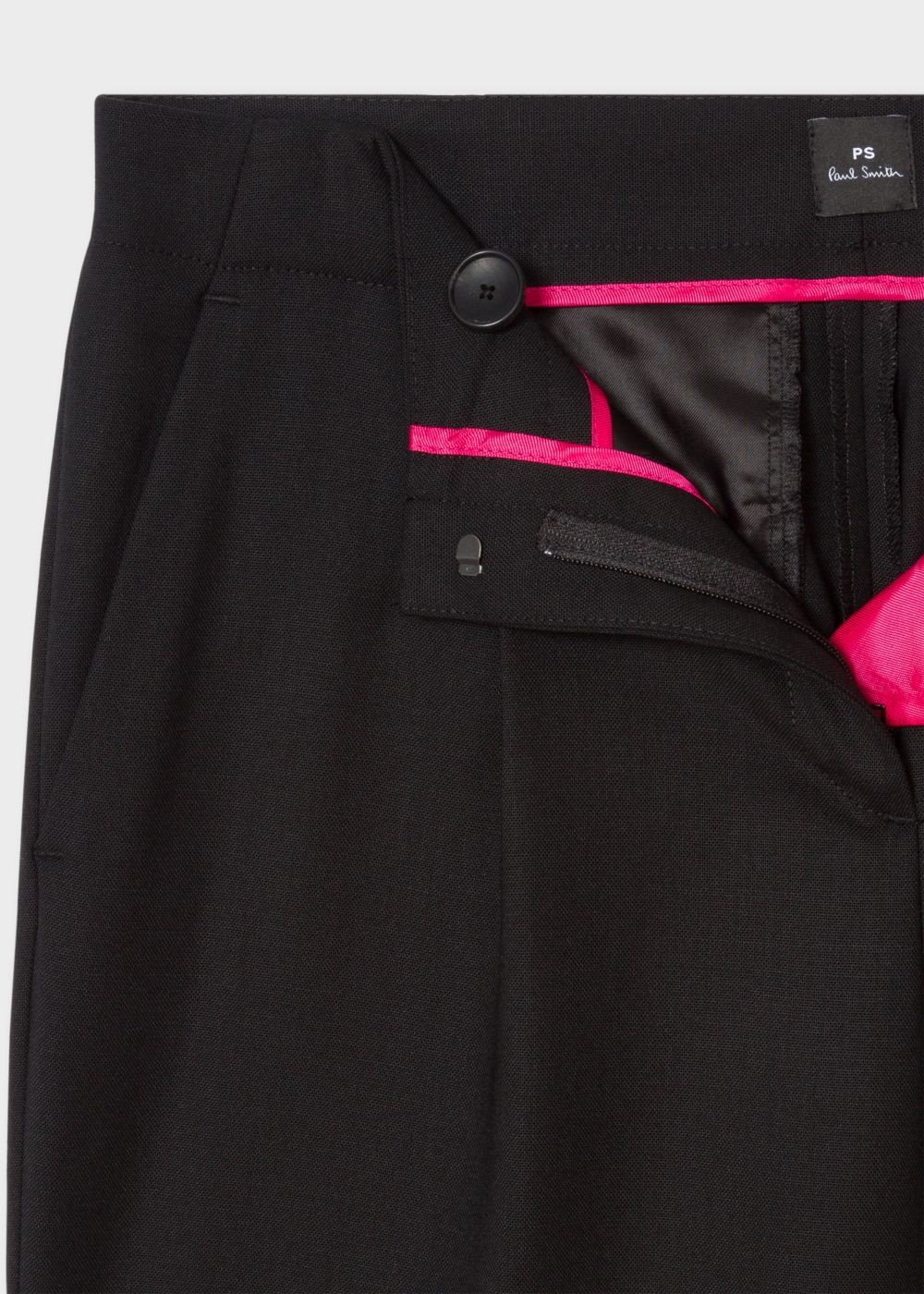 Paul Smith Women's Black Wool-Hopsack Trousers With Elasticated Cuffs Clothing