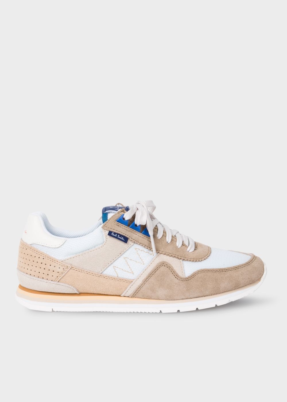 Paul Smith Mens's Taupe And White 'vinny' Shoe With Suede Panels