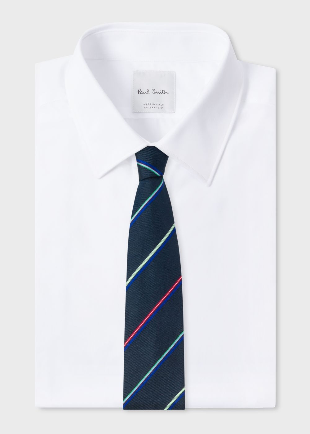 Paul Smith Men's Navy Thin Stripe Silk Tie