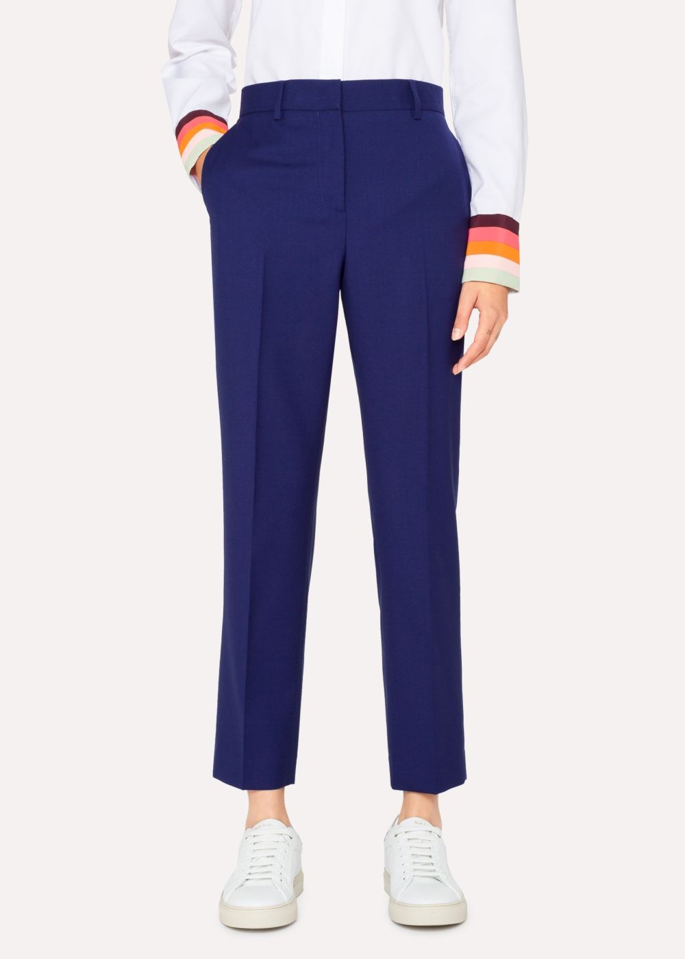 Paul Smith A Suit To Travel In - Womens's Indigo Slim-Fit Wool Pants
