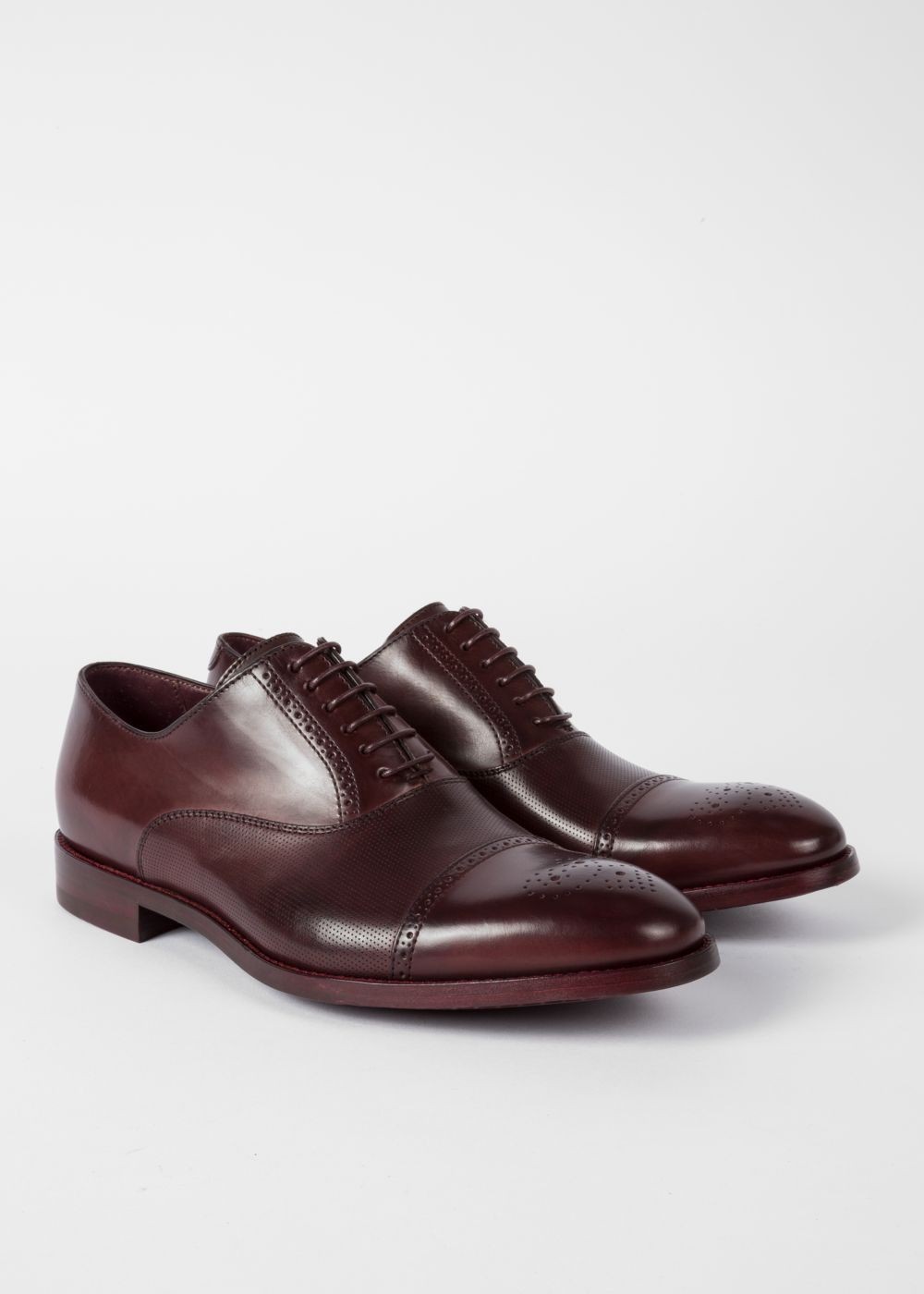 Paul Smith Mens's Aubergine Calf Leather 'bertin' Brogues Sneaker