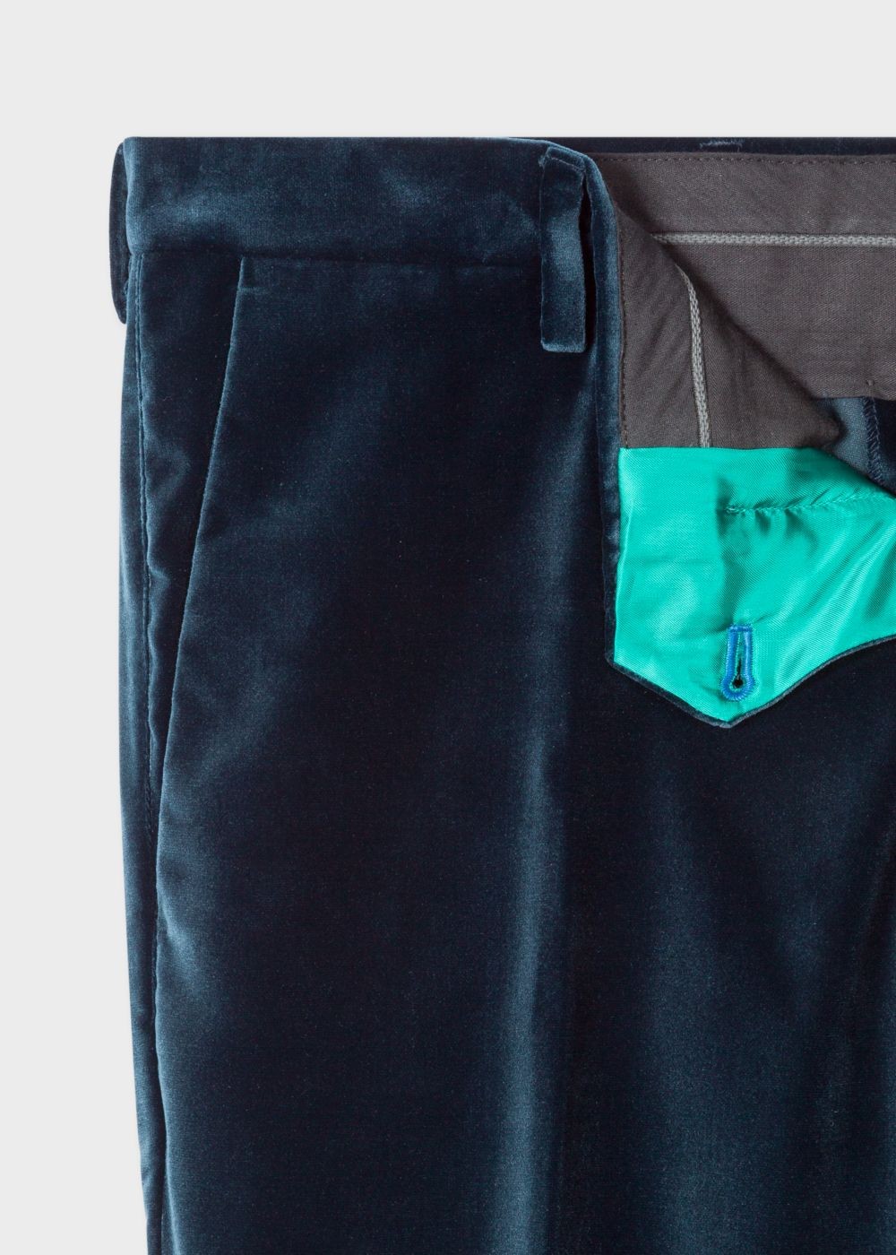 Paul Smith Men's Slim-Fit Dark Petrol Velvet Pants