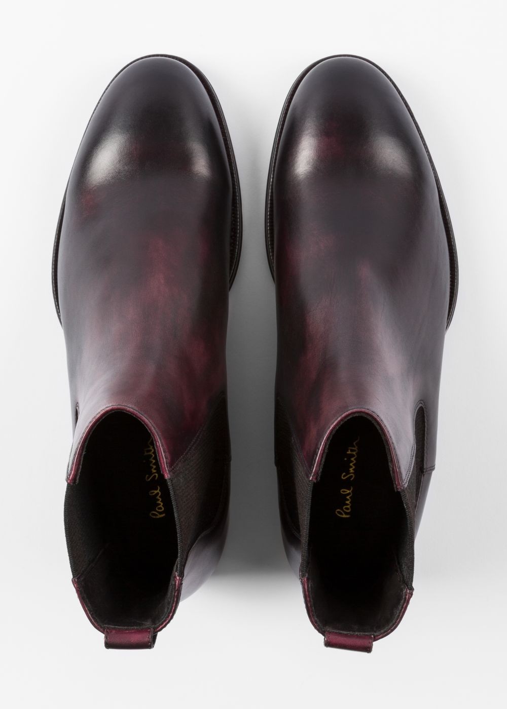 Paul Smith Men's Aubergine Leather 'joyce' Chelsea Boots