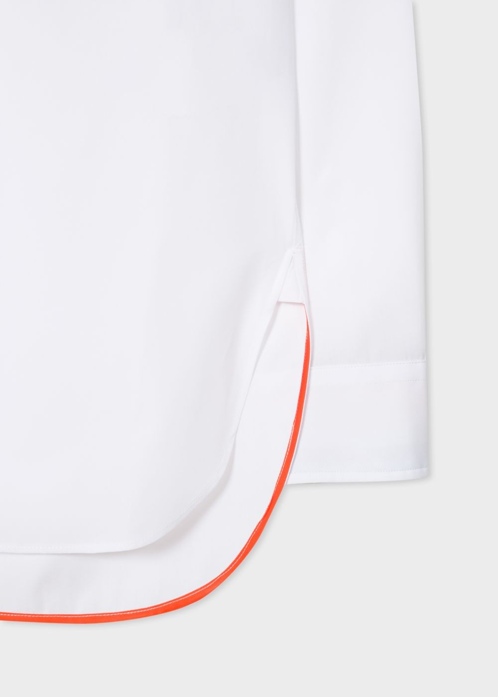 Paul Smith Womens's White Cotton Tee With 'artist Stripe' Cuff Linings
