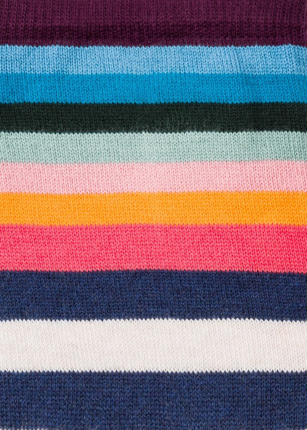 Paul Smith Women's Cream Striped Socks With 'artist Stripe' Cuff