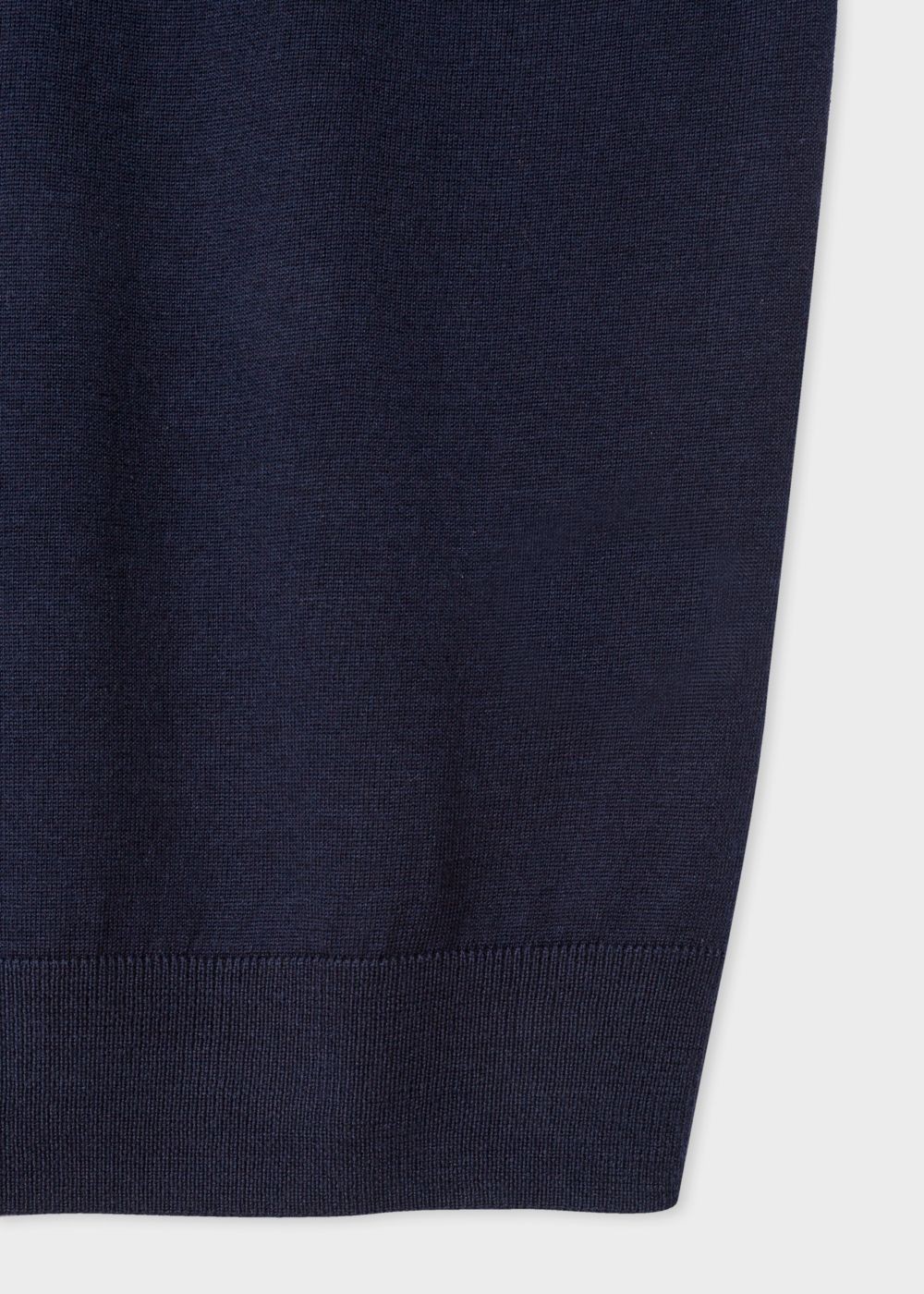 Paul Smith Men's Navy Merino Wool Short-Sleeve Sweater With Contrast Collar