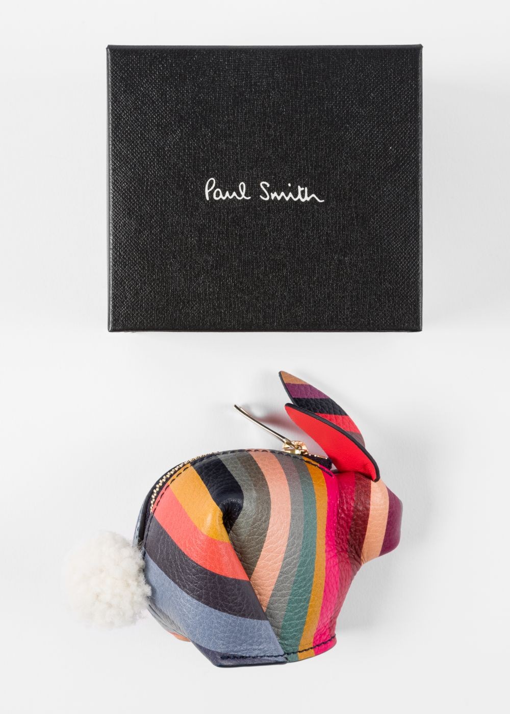 Paul Smith Women's 'swirl' Print Leather 'rabbit' Zip Pouch Accessories