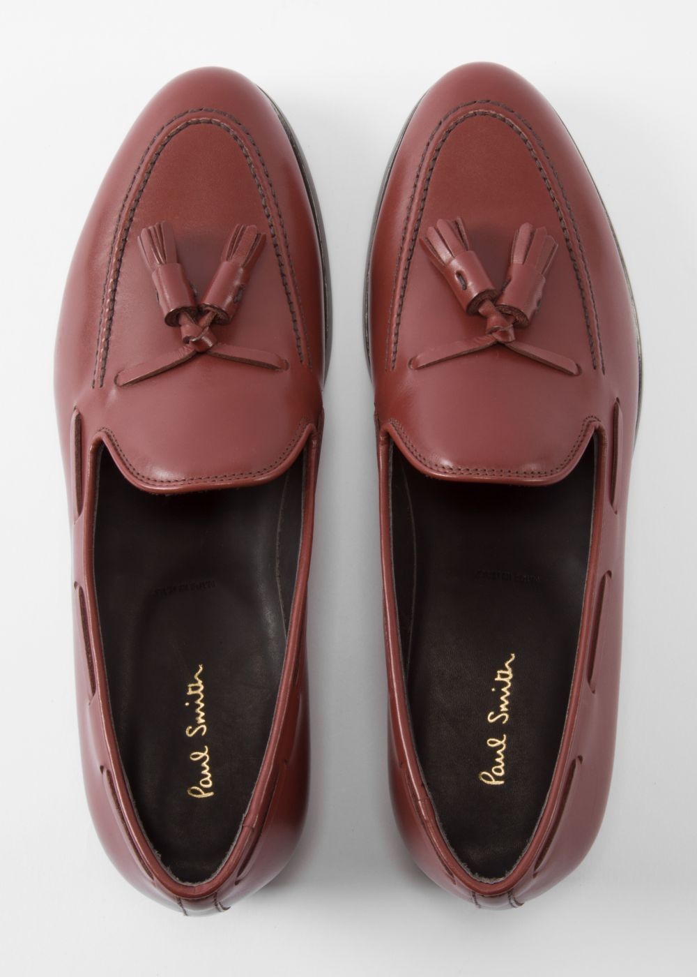 Paul Smith Men's Burgundy Leather 'simmons' Tasseled Loafers Shoe