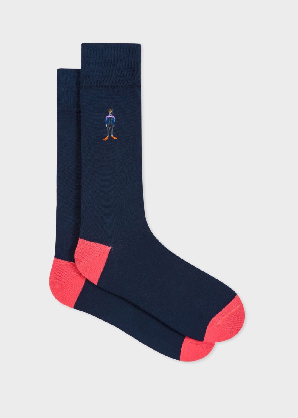 Paul Smith Men's Navy 'people' Embroidered Socks