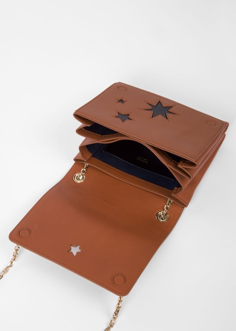 Paul Smith Lady's Tan 'star' Cutout Leather Shoulder HandBag