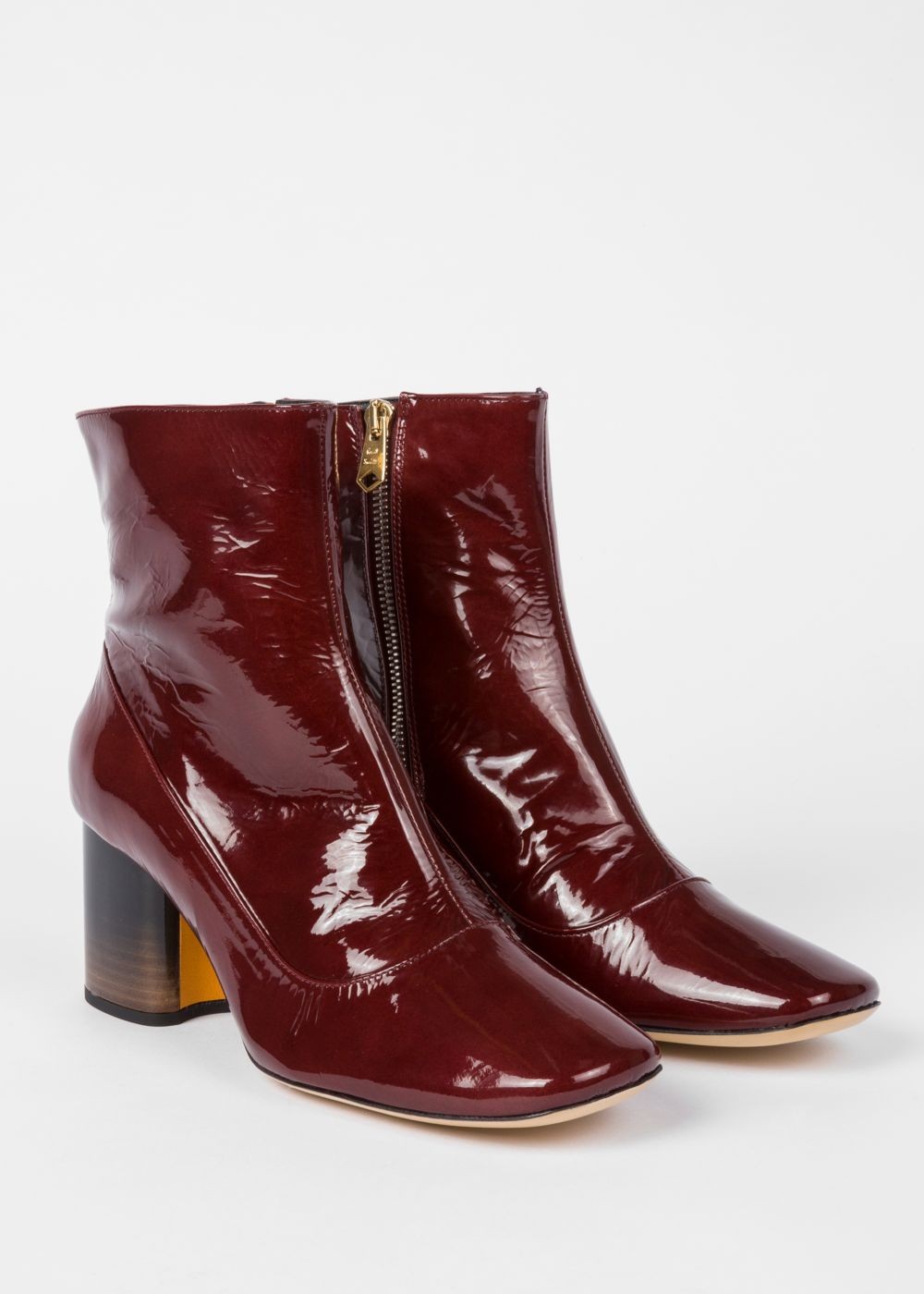 Paul Smith Womens'S Burgundy Patent Leather 'Nira' Boots