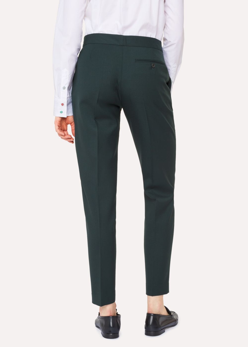 Paul Smith A Suit To Travel In - Womens's Classic-Fit Dark Green Wool Pants