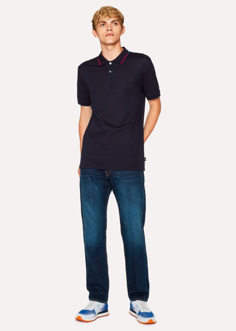 Paul Smith Men's Standard-Fit 13Oz Antique-Wash 'exclusive And Pink Selvedge' Denim Jeans