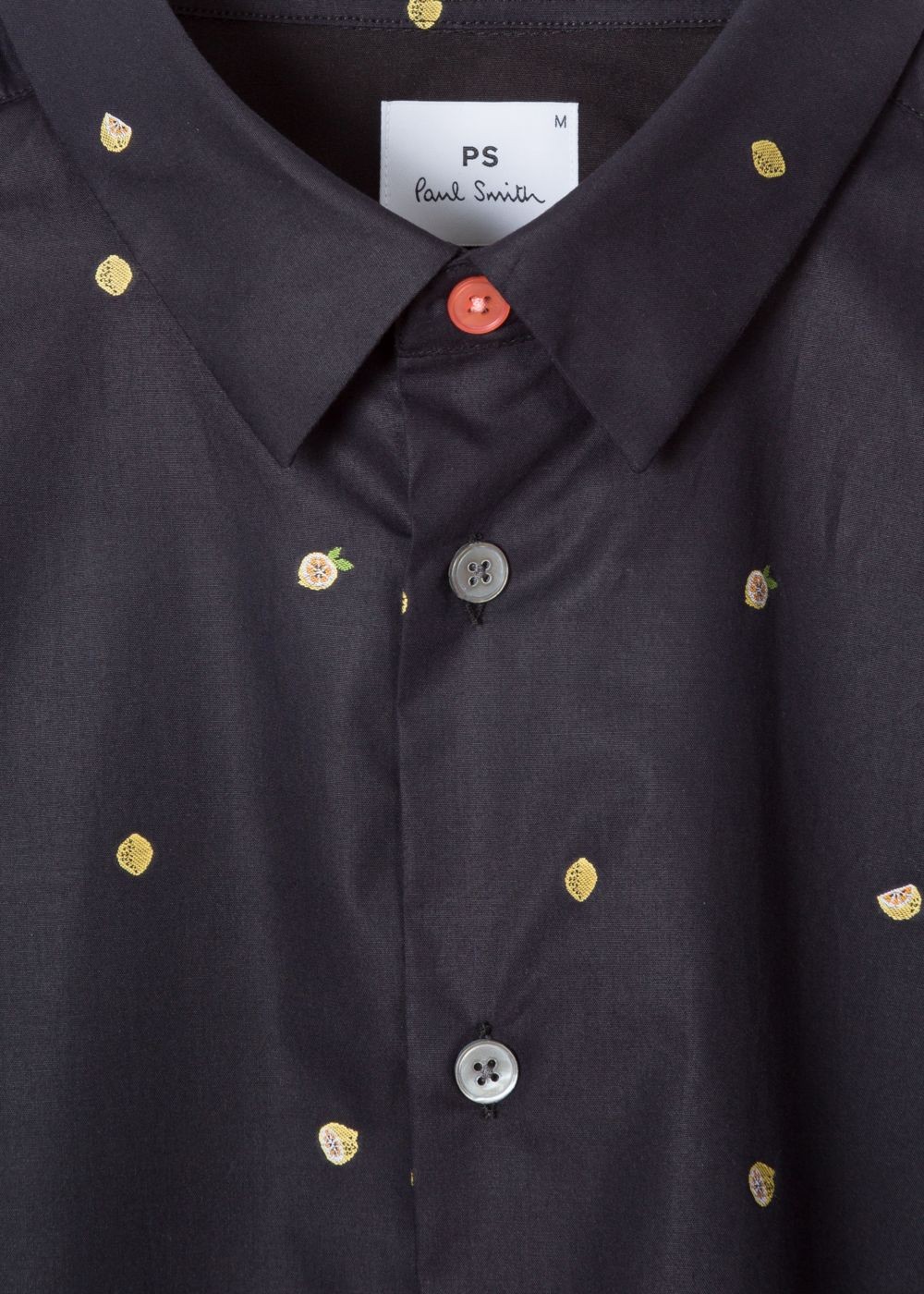 Paul Smith Men's Slim-Fit Black 'lemon' Fil Coupé TShirts