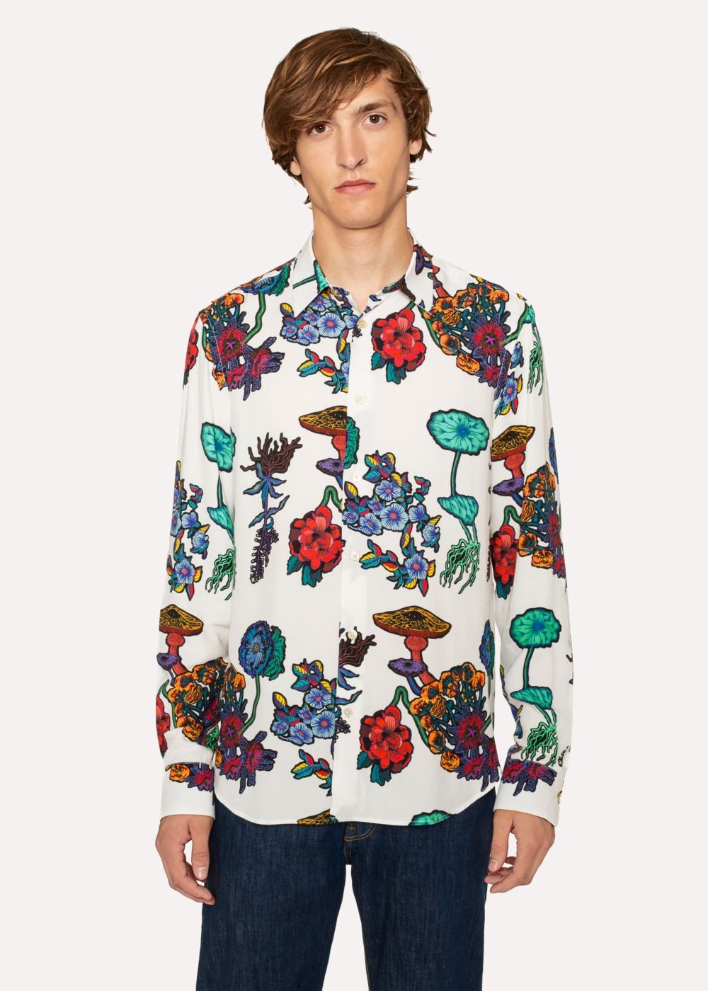 Paul Smith Mens's Slim-Fit White 'florian' Print T-Shirt