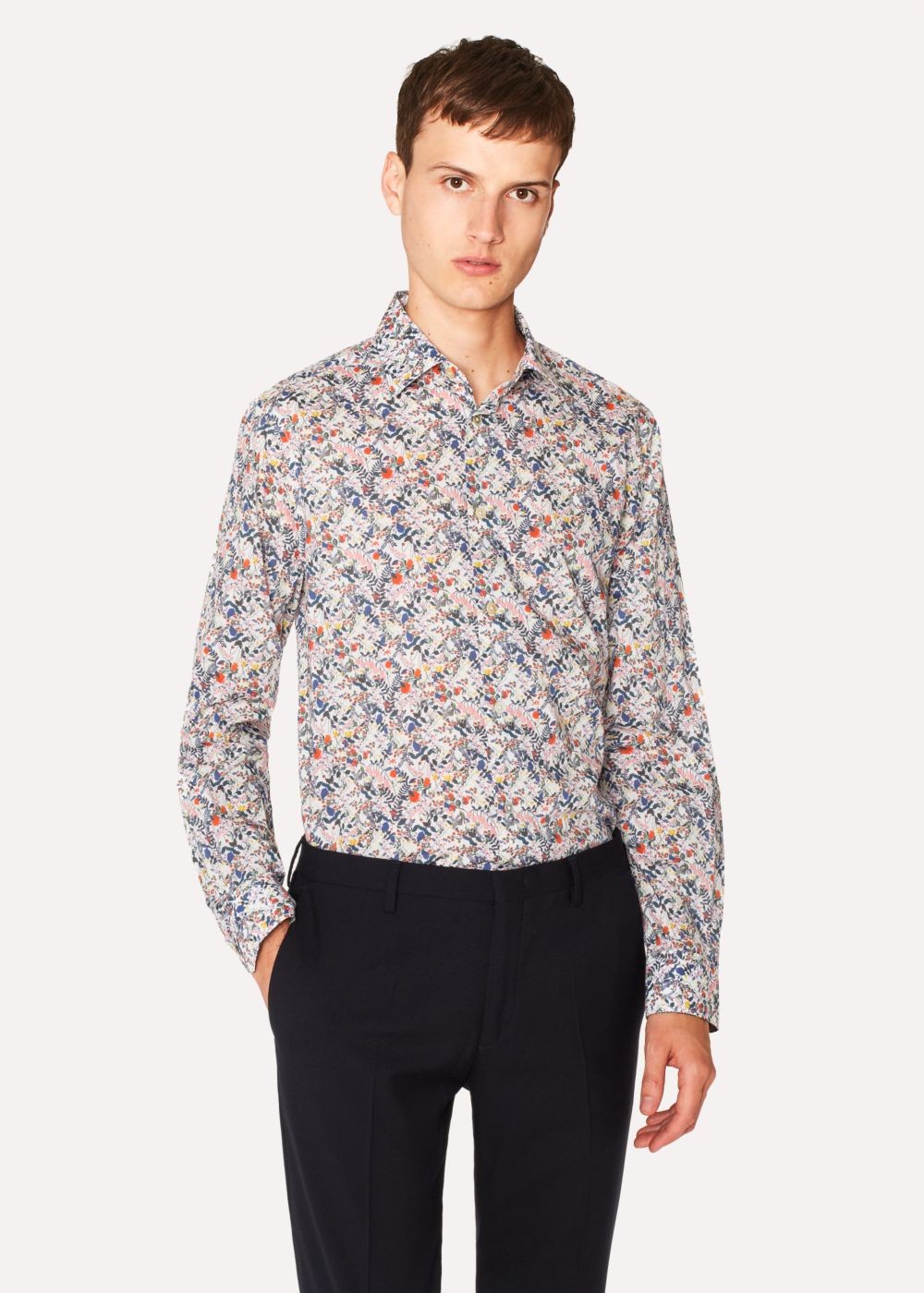 Paul Smith Men's Tailored-Fit White Liberty Floral Print Tee