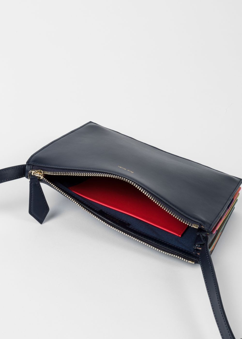 Paul Smith Womens's Navy 'concertina Swirl' Leather Cross-Body Bags