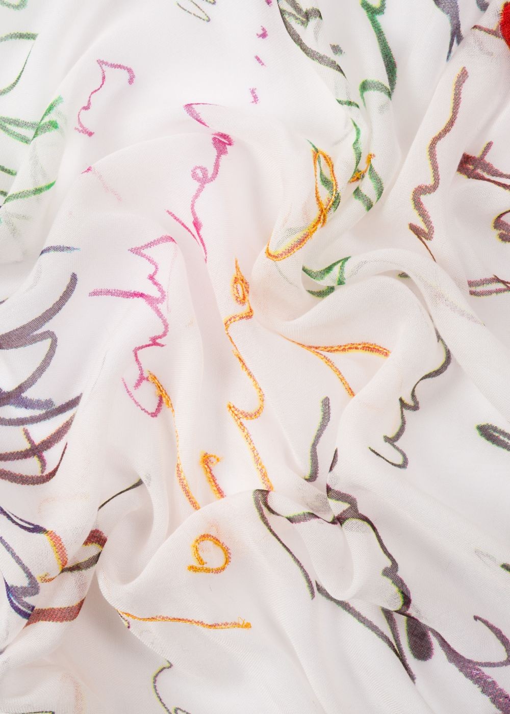 Paul Smith Womens's White 'ideas Script' Embroidery Scarf