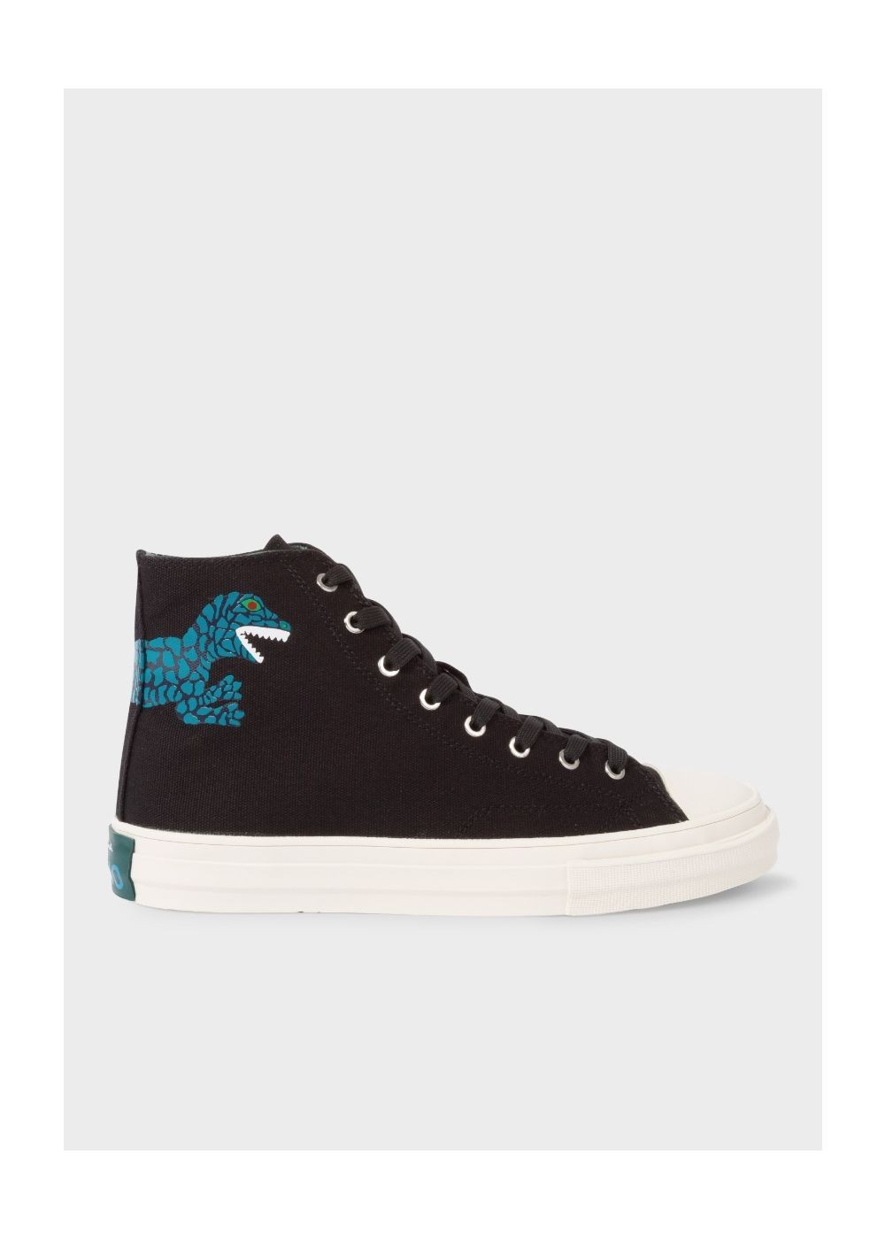Paul Smith Womens's Black Canvas 'kirk' Sneaker With Dino Print