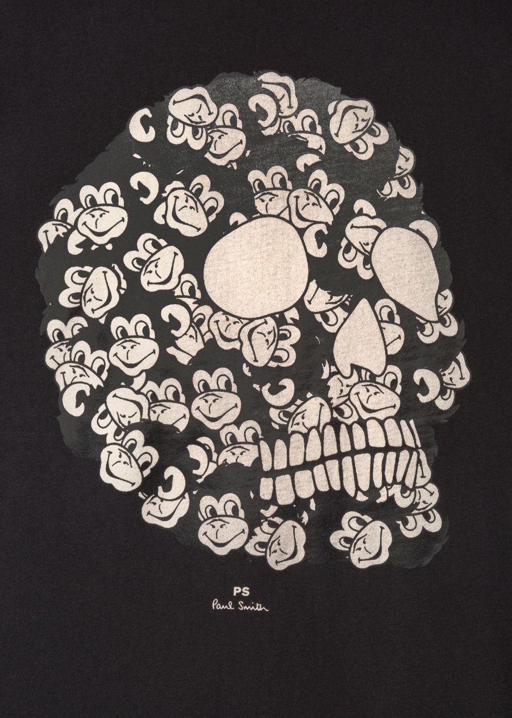 Paul Smith Mens's Black 'monkey Skull' Print Organic-Cotton Tees