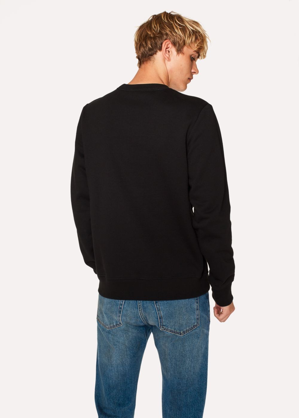 Paul Smith Mens's Black Organic-Cotton Embroidered Zebra Sweatshirt
